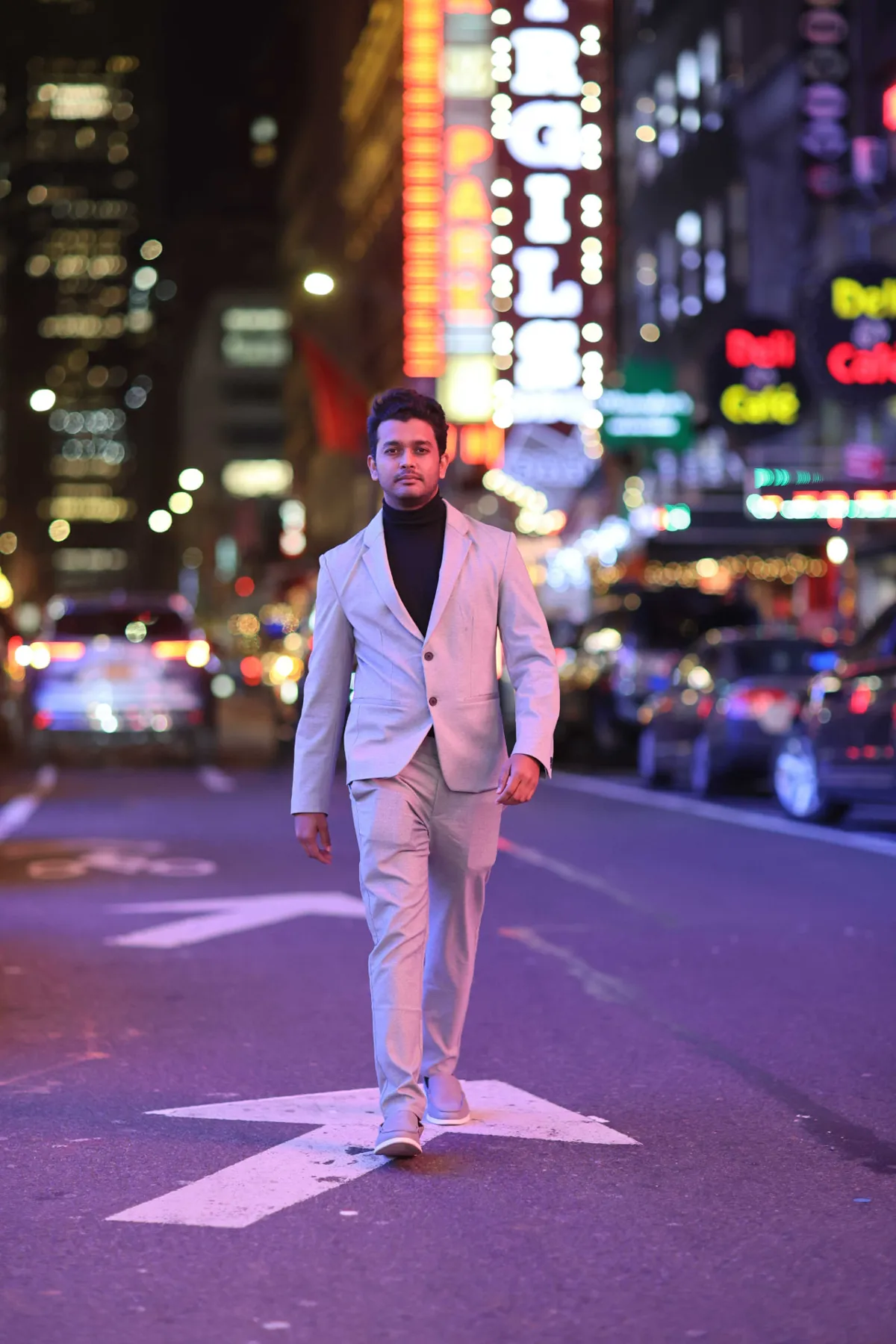 Broadway at night